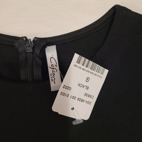 LBD Cefian Thick Black Bodycon Dress - Picture 3 of 5